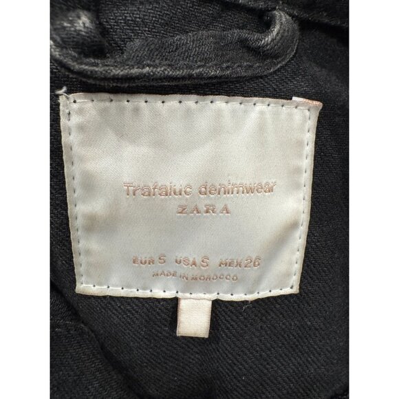 Zara Distressed Oversized Denim Jacket Size S - Picture 4 of 5